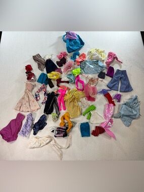 Barbie Clothes Lot Mixed Vintage Modern Dresses Tops Pants Mattel Doll Clothing